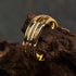 Men's 8mm Tungsten Guitar String & Gold Leaf Meteorite Comfort-Fit Wedding Band